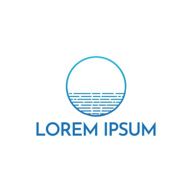 dalga soyut simge logo tasarımı ile vektör illüstrasyon daire