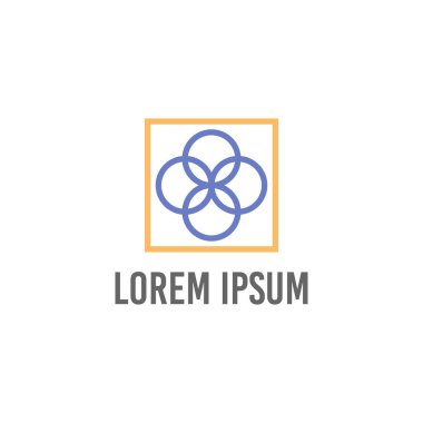 vektör illüstrasyon dört daire kare soyut simge logo tasarımı içinde