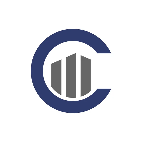 Векторна ілюстрація літери c з дизайном логотипу будівлі — стоковий вектор