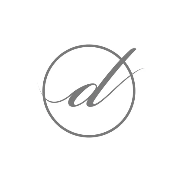 Vektör illüstrasyon basit zarif İlk Harf tip d güzellik logosu ile daire işareti simgesi Simgesi — Stok Vektör