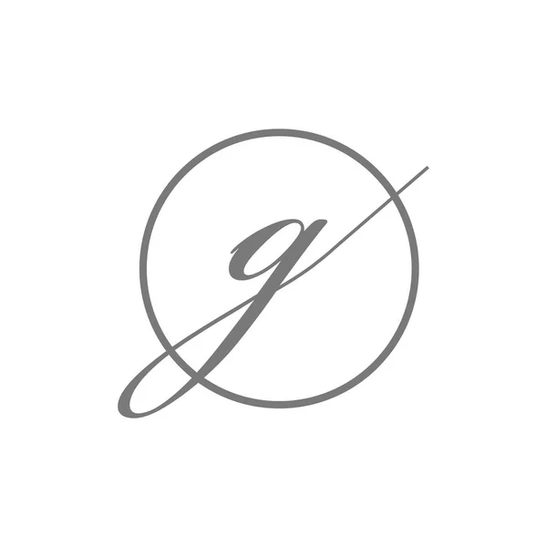 Vector ilustración simple elegante inicial letra tipo g logotipo de belleza con símbolo de signo de círculo icono — Vector de stock