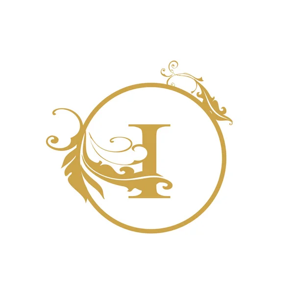 Вектор Початковий і лист розкішна краса процвітає орнамент монограма весільна ікона логотип старовинний — стоковий вектор