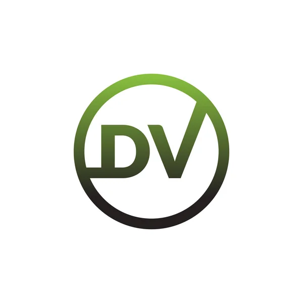 Ilustração vetorial letra d e v com logotipo de ícone de círculo design moderno — Vetor de Stock