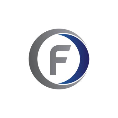 vektör illüstrasyon ilk harf f ve daire simgesi logo modern tasarım