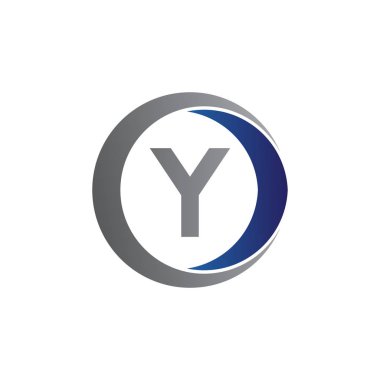 vektör illüstrasyon ilk harf y ve daire simgesi logo modern tasarım