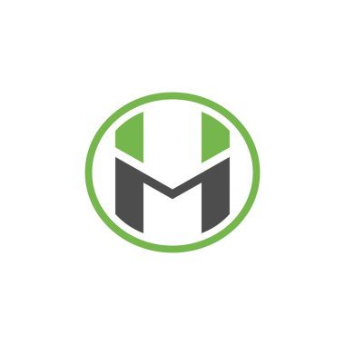vektör illüstrasyon ilk harf h m ve daire simgesi logo modern tasarım