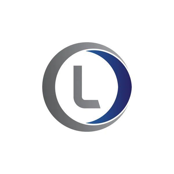Vector ilustración inicial letra l y círculo icono logotipo moderno diseño — Vector de stock