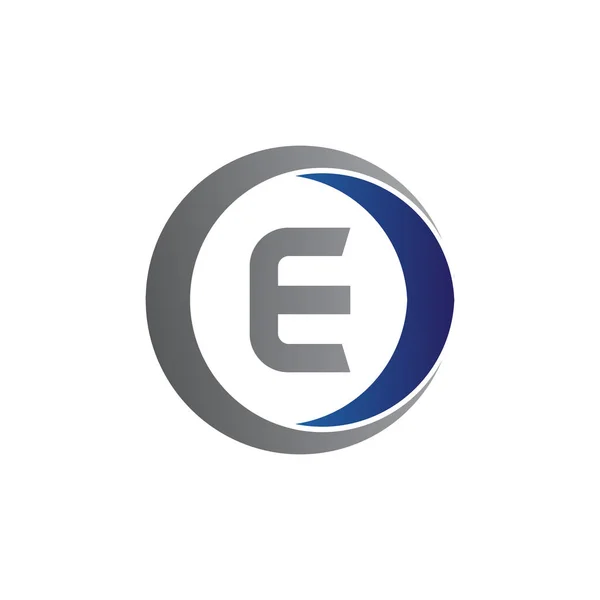 Illustration vectorielle lettre initiale e et icône cercle logo design moderne — Image vectorielle