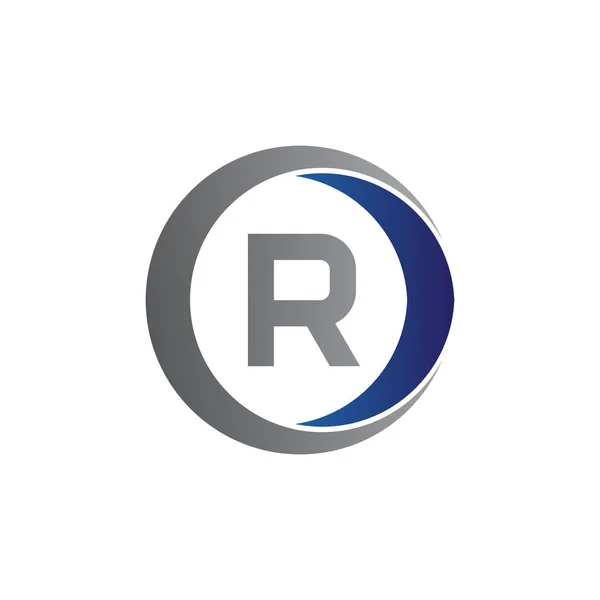 Vector illustratie eerste letter r en cirkelpictogram logo modern design — Stockvector