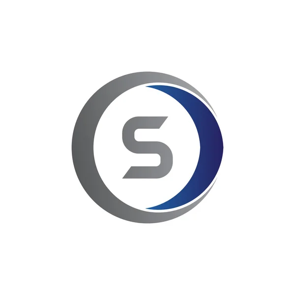 Ilustração vetorial letra inicial s e círculo ícone logotipo design moderno — Vetor de Stock