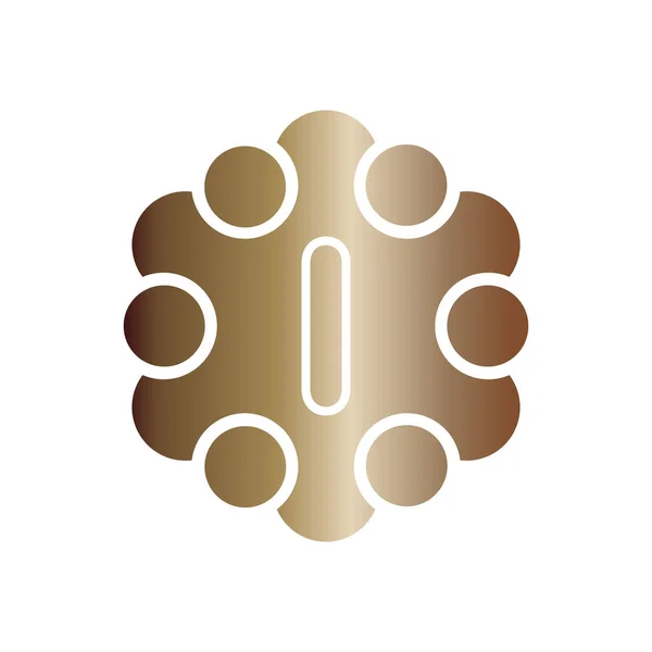 Illustrazione vettoriale puntini metallici con cerchio e lettera iniziale i icona logo design moderno — Vettoriale Stock