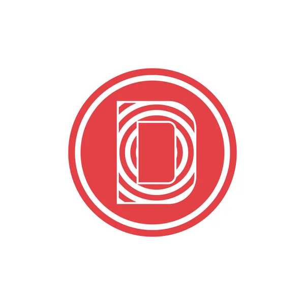 Vector abstracto círculos de ilustración formando letra d icono logotipo moderno diseño — Vector de stock