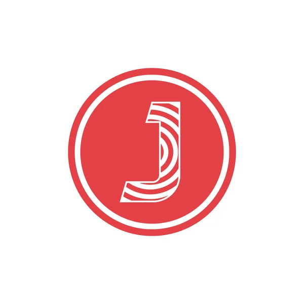 추상 벡터 일러스트 서클 형성 문자 J 아이콘 로고 현대 디자인 — 스톡 벡터