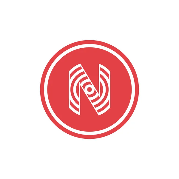Vector abstracto círculos de ilustración formando letra n icono logotipo moderno diseño — Vector de stock