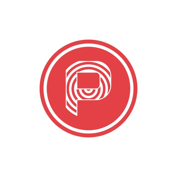 Абстрактные векторные иллюстрации круги, образующие букву p иконку логотипа современный дизайн — стоковый вектор