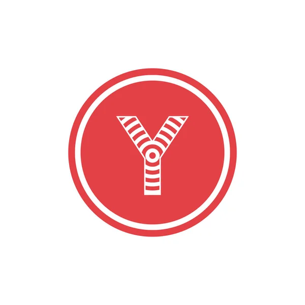 추상 벡터 일러스트 서클 형성 문자 y 아이콘 로고 현대 디자인 — 스톡 벡터