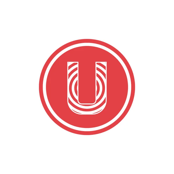 추상 벡터 일러스트 서클 형성 문자 U 아이콘 로고 현대 디자인 — 스톡 벡터