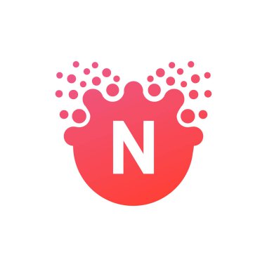 Soyut vektör illüstrasyon Noktalar ilk Letter n simgesi Logo modern tasarım