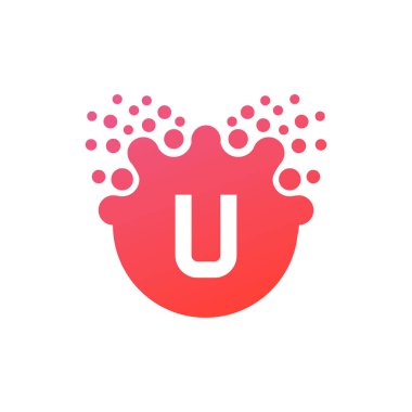 Soyut vektör illüstrasyon Noktalar ilk Mektup u simgesi Logo modern tasarım