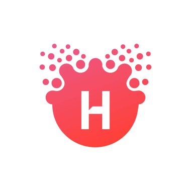 Soyut vektör illüstrasyon Noktalar ilk Harf h simgesi Logo modern tasarım