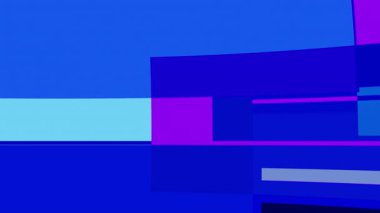 Abstract looped geometric animated background with blue and purple rectangles