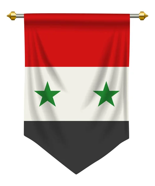 Síria Bandeira Pennant Isolado Branco — Vetor de Stock