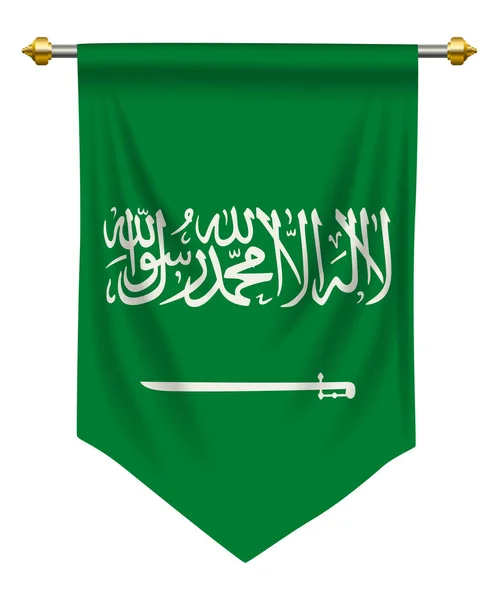 Saudi Arabia Flag Pennant Isolated White — Stock Vector