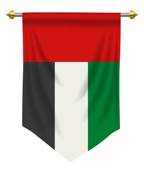 Bandeira Candeeiro Dos Emirados Árabes Unidos Isolado Branco — Vetor de Stock