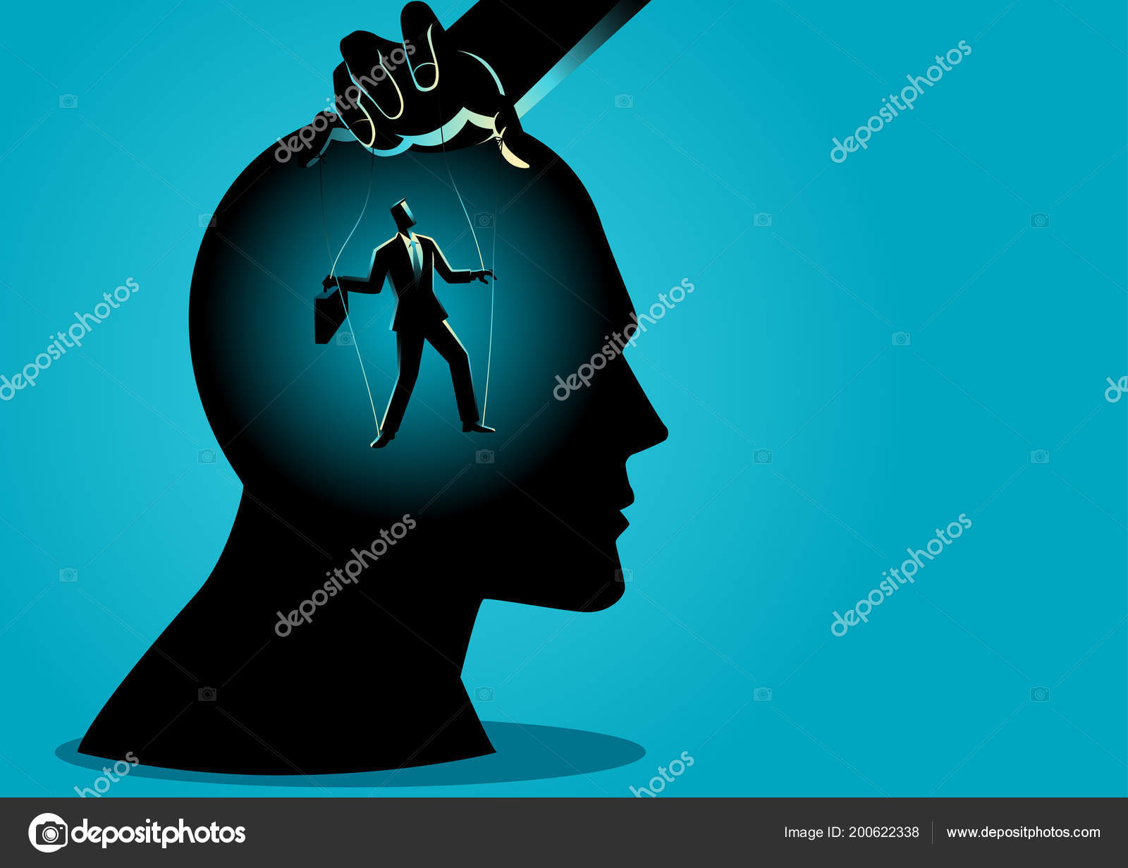 Head Silhouette Bursting Out With Ideas As Rocket Symbols. Man Thinking New  Crutial Informations. Businessman Showing Updates With Symbols. Executive  Making Decisions In Mind Stock Photo - Alamy