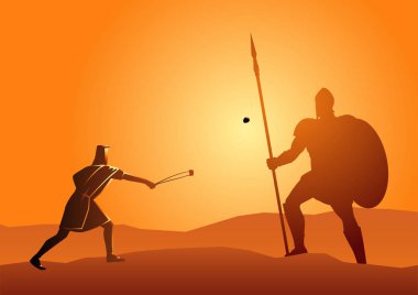 David ve Goliath İncil vektör çizimi