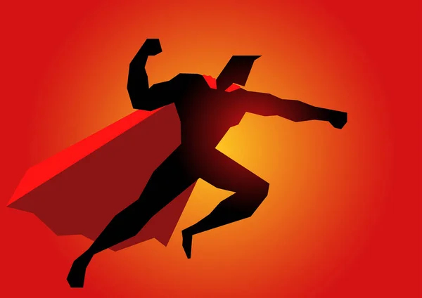 アクション ポーズのスーパー ヒーローのシンプルなグラフィック ベクトル イラスト — ストックベクタ