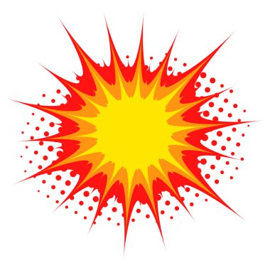 Komik sıçrama veya beyaz izole patlama