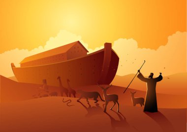 İncil'deki vektör çizim serisi, Noah ve ark büyük selden önce