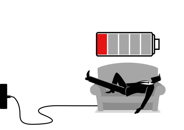 Illustration Homme Affaires Faisant Une Sieste Sur Canapé Pose Détente — Image vectorielle