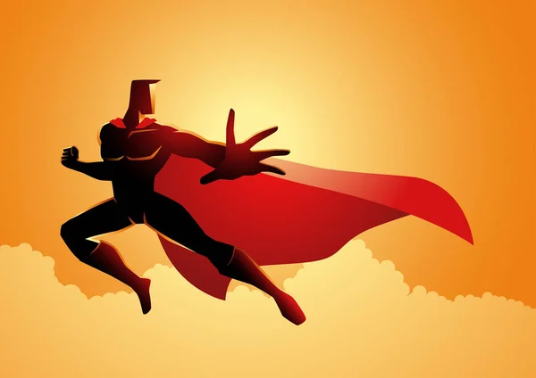 Графическая Векторная Иллюстрация Позы Супергероя Действии — стоковый вектор