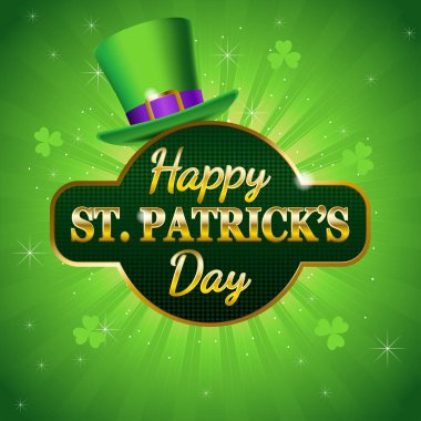 Mutlu Aziz Patrick günü simge vektör çizim