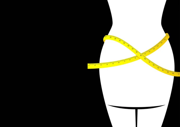 Ilustración Vectorial Simple Una Cintura Ideal Para Mujer Con Cinta — Vector de stock