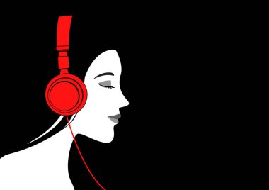kadın kulaklık ile müzik dinlemek