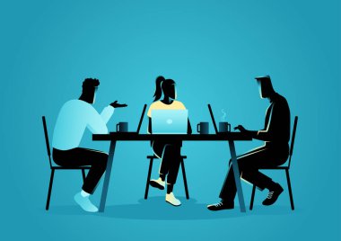 Gençlerin bir kahve dükkanında çalışan giyim