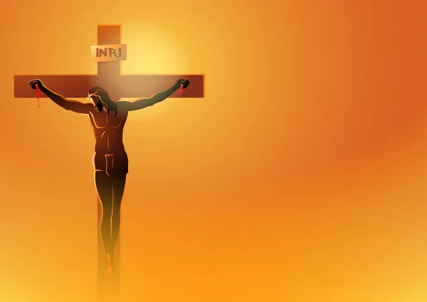 Jesus stirbt am Kreuz — Stockvektor