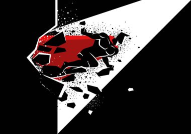 Süper kahraman beton duvarı kırmak