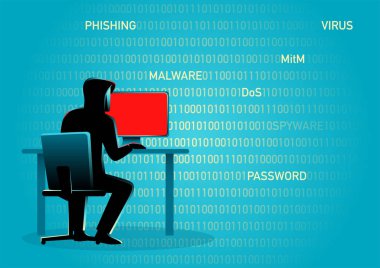 Masaüstü bilgisayar arkasında hacker