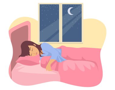 Yatağında uyuyan bir kadın