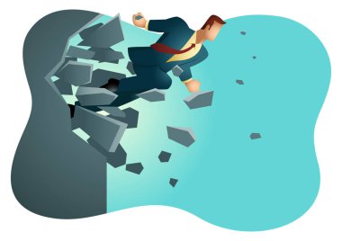 İşadamı duvar breaking