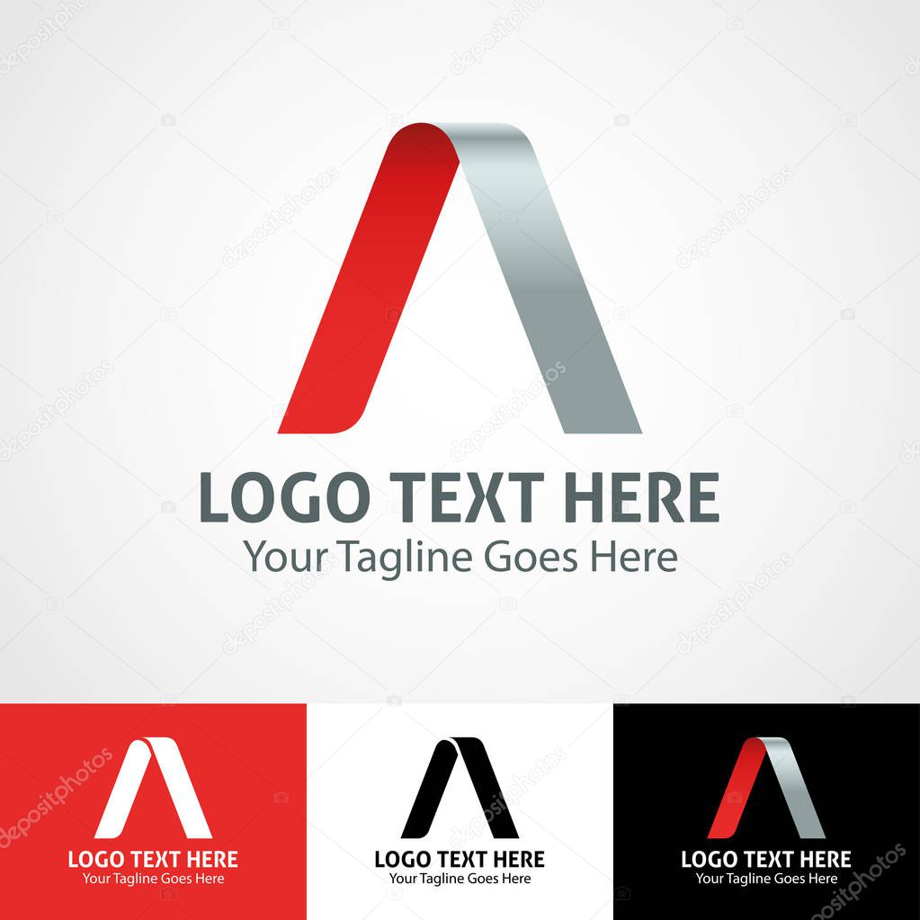 Modern elegant professional hi-tech trendy initial icon logo based on letter A.