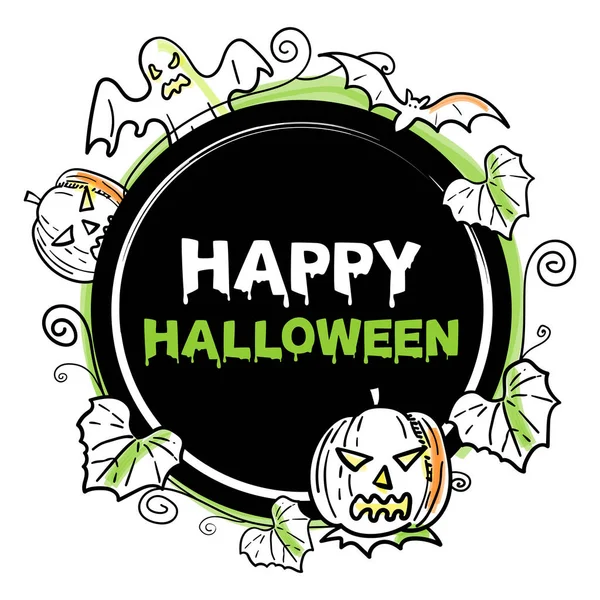 Boldog halloween ikon vagy banner — Stock Vector