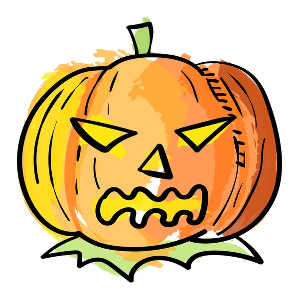 Zucca di Halloween effetto acquerello — Vettoriale Stock