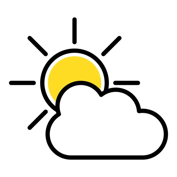 Einfaches Symbol für Sonne und Wolken — Stockvektor