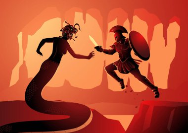 Yunan mitolojisi, Perseus 'un Gorgon Medusa' yla savaştığını gösteriyor. Perseus, Mycenae ve Perseid hanedanlığının efsanevi kurucusudur.