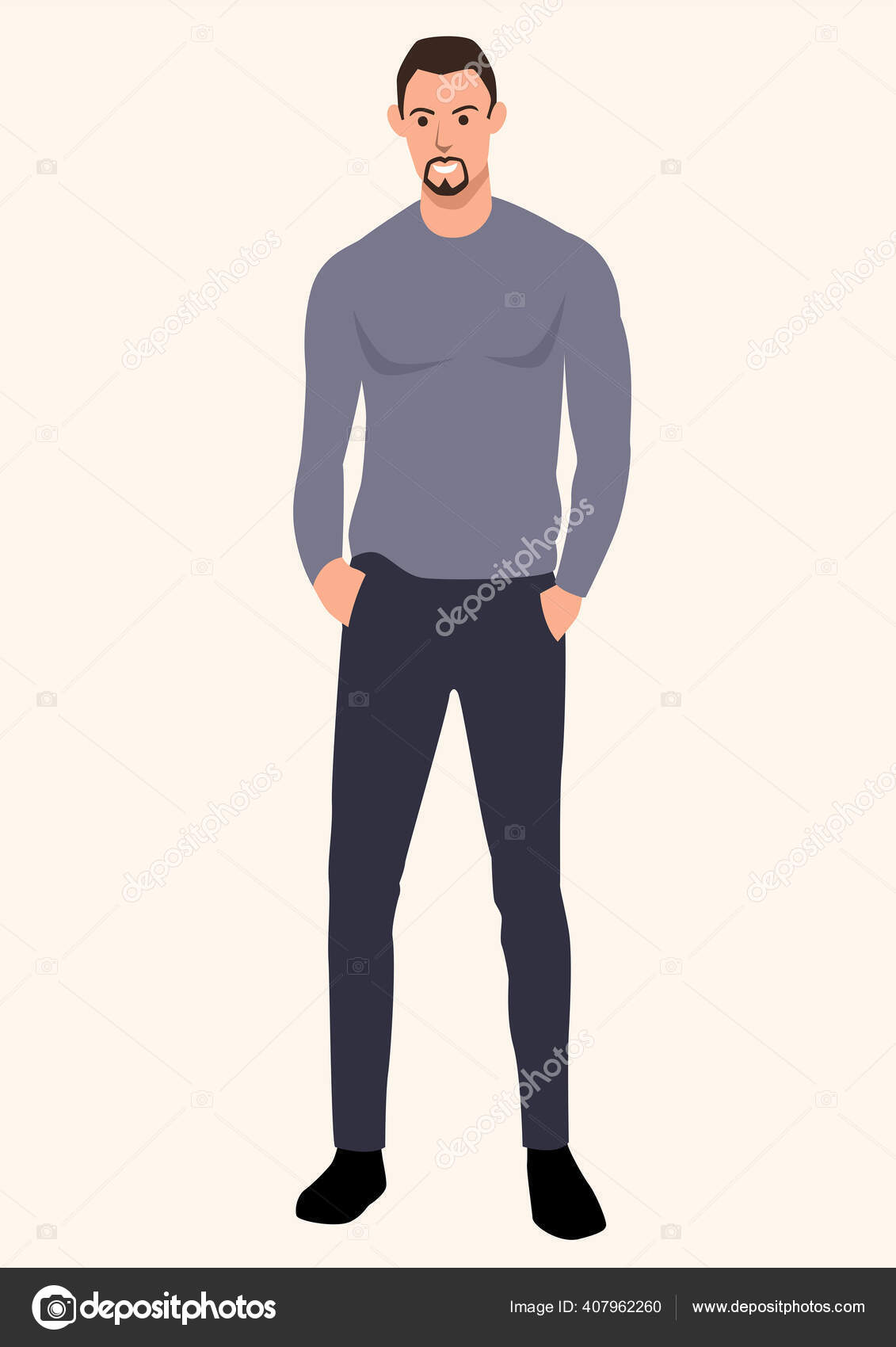 Simple Flat Vector Illustration Skinny Tall Guy Wearing Sweater Cartoon  Stock Vector Image by ©rudall30 #407962260